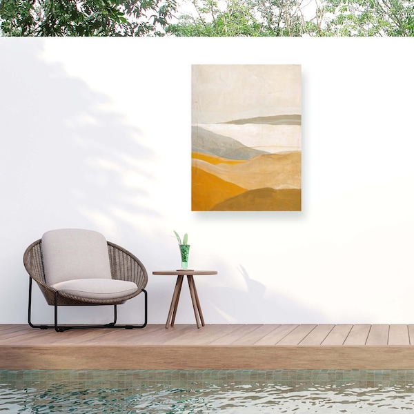Trademark Fine Art Outdoor Canvas Art Design Fabrikken Yellow Field Wall Art for Patios, or Gardens IC06646-OC2432WR - main