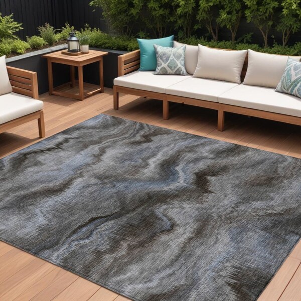 Homeroots 10' X 14' Taupe And Ivory Abstract Washable Indoor Outdoor Area Rug 631328 - main