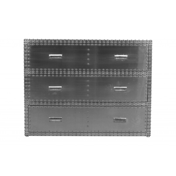 Homeroots 42" Silver Aluminum Three Drawer Dresser 489225 - main