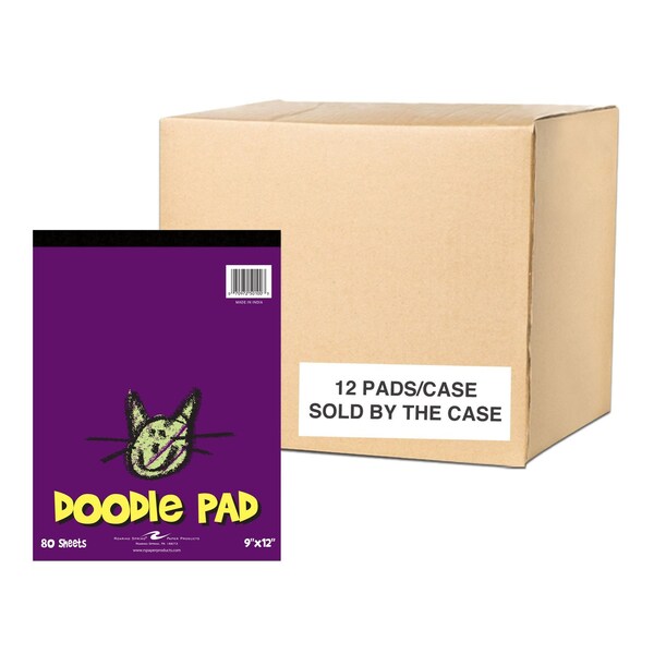 Roaring Spring Case of Kids Doodle Paper Pad, 9"x12", 80 sht of Blank Newsprint, Top Bound, For Drawings & Sketches, PK12 50100cs - main