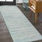 Jonathan Y Khalil Modern Berber Stripe Turquoise/Cream 2 ft. x 8 ft. Runner Rug MOH207D-28 - alternate 1
