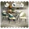 Leisuremod Aria Modern Dining Chair in Leather and Iron Legs with Curved Back in Green, 2PK AC45G2 - alternate 2