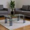 Homeroots 39" Clear and Black Glass Coffee Table With Shelf 635702 - alternate 2