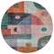 Homeroots 8' Orange Purple And Green Round Geometric Washable Indoor Outdoor Area Rug 604422 - alternate 2
