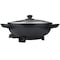 Brentwood Industries 13in Non-Stick Flat Bottom Electric Wok Skillet with Vented Glass Lid in Black SK-69BK - alternate 1