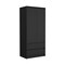 Homeroots 71" Black Wood Two Door Two Drawer Combo Dresser 520129 - alternate 2