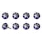 Homeroots 1.5" X 1.5" X 1.5" Hues Of White Navy And Silver Knobs, 8PK 321696 - alternate 2
