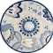 Homeroots 8' Blue And Gray Round Floral Indoor Outdoor Area Rug 546837 - alternate 1