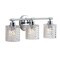 Jonathan Y Spaulding Vintage 22 in. 3-Light Iron/Chevron Pattern Glass Farmhouse Cottage LED Vanity Light, Chrom JYL3550A - alternate 2