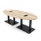 Skutchi Designs Oval Conference Table With Power, 48 in W, 96 in L, Brown HAR-OVL-48X96-DOU.BK-K525-EBLK - alternate 1