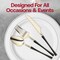 Smarty Had A Party Gold with Black Handle Moderno Disposable Plastic Dinner Forks (240 Forks), 240PK 9320-GBF-CASE - alternate 2