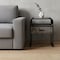 Homeroots 22" Black And Gray Wood And Metal Square End Table With Drawer And Shelf 486420 - alternate 2
