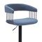 Armen Living Calista Adjustable Bar Stool in Blue Fabric with Black Metal LCCABABLKBLU - alternate 2