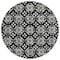 Homeroots 8' Black And Ivory Round Floral Washable Indoor Outdoor Area Rug 595927 - alternate 2