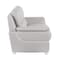 Homeroots 69in Light Gray and Silver Leather Loveseat 720580 - alternate 2