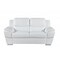 Homeroots 69in White And Silver Faux Leather Love Seat 329480 - alternate 2