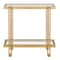 Homeroots 24" Brass And Clear Glass And Steel End Table With Shelf 544200 - alternate 2