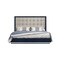 Homeroots Blue and Gray Wood And Tufted Faux Leather Lighted King Bed Frame 606427 - alternate 2
