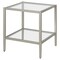 Homeroots 22" Nickel And Clear Glass And Steel Square End Table With Shelf 544179 - alternate 2