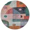 Homeroots 8' Orange Purple And Green Round Geometric Washable Indoor Outdoor Area Rug 604422 - alternate 3