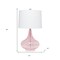 Homeroots 24" Pink And Clear Glass Novelty Table Lamp With White Drum Shade 643474 - alternate 1