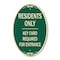 Signmission Residence-only-key Card Green & Tan, 12 Inch X 18 Inch Architectural Oval, Heavy Gauge Aluminum A-OV-G-1218-9899 - alternate 1