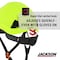 Jackson Safety Climbing Inspired Hard Hat, HDPE, 6 Point Rapid Dial, Hi-Viz Green 20906 - alternate 2