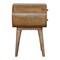 Homeroots 21" Brown Solid Wood Round Two Drawer Nightstand 651877 - alternate 2
