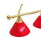 Holland Bar Stool Co Detroit Red Wings 3 Shade Billiard Light, Brass Fixture BL3BRDetRed - alternate 2