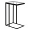 Homeroots 25" Black And Clear Glass And Steel End Table 543826 - alternate 2