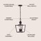 Jonathan Y Camden 10" 3-Light Iron Classic Midcentury Pendant Lantern, Oil Rubbed Bronze JYL7560A - alternate 2