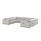 Homeroots Ash Gray Leather Modular U Shaped Eight Piece Corner Sectional 643957 - alternate 2