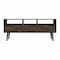 Homeroots 54in Dark Brown Walnut Enclosed and Open Storage TV Stand 479996 - alternate 1