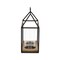 Homeroots 15" Black Metal Glass And Wood Geometric Two Light Hurricane Candle Holder 638044 - alternate 2