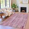 Homeroots 10' X 14' Blush And Ivory Striped Washable Indoor Outdoor Area Rug 631532 - alternate 2