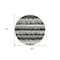 Homeroots 8' Black Gray And Ivory Round Striped Washable Indoor Outdoor Area Rug 598318 - alternate 2