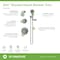 Symmons Elm Two Handle Five Spray Shower Trim with Three Spray Hand Shower (Valves Not Included) 559515TRM - alternate 2