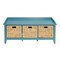Homeroots 43in Teal Blue Solid Wood Storage Bench with Drawers 286649 - alternate 1