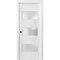 Sartodoors Sliding French Pocket Door 24 x 96 inches with Frosted Glass 3 Lites, Lucia 4070 White Silk, Kit Tr LUCIA4070PD-WS-2496 - alternate 1