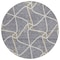 Homeroots 8' Gray And Ivory Round Geometric Washable Indoor Outdoor Area Rug 612877 - alternate 2