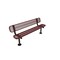 Mytcoat 6ft Outdoor Bench with Back, Surface Mount, Red, Expanded Metal, Textured Coating 804186 - alternate 1