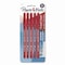 Paper Mate Eraser Mate Ballpoint Pen, Stick, Medium 1 mm, Red Ink, Red Barrel, 5PK 31735 - alternate 1