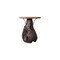 Homeroots 24" Natural and Smoky Black Distressed Reclaimed Wood Round Pedestal End Table 716346 - alternate 1