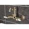 Kingston Brass Two-Handle Wall Mount Bridge Kitchen Faucet, Polished Brass KS2442BPL - alternate 2