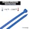 Kable Kontrol ETFE Tefzel Cable Zip Ties, 17 in L, Blue, Ethylene-tetrafluoroethylene (ETFE/Tefzel), 100 PK KKTF-17-100-100 - alternate 2