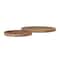 Homeroots Set of Two Natural Light Brown Round Wood Handmade Serving Trays 609085 - alternate 1