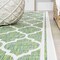 Jonathan Y Trebol Moroccan Trellis Textured Weave Cream/Green 2 ft. x 8 ft. Indoor/Outdoor Runner Rug SMB109I-28 - alternate 2