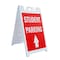 Signmission Student Parking With Up Arrow, A-Frame & 2 Decals Installed, Heavy-Duty Plastic Frame SBHD-D-2436-StudentParkingWithUpArrow - alternate 1