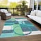 Homeroots 3' X 5' Teal Blue And Green Geometric Washable Indoor Outdoor Area Rug 612593 - alternate 2