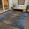 Homeroots 8' X 10' Blue Brown And Sky Blue Striped Washable Indoor Outdoor Area Rug 577983 - alternate 2